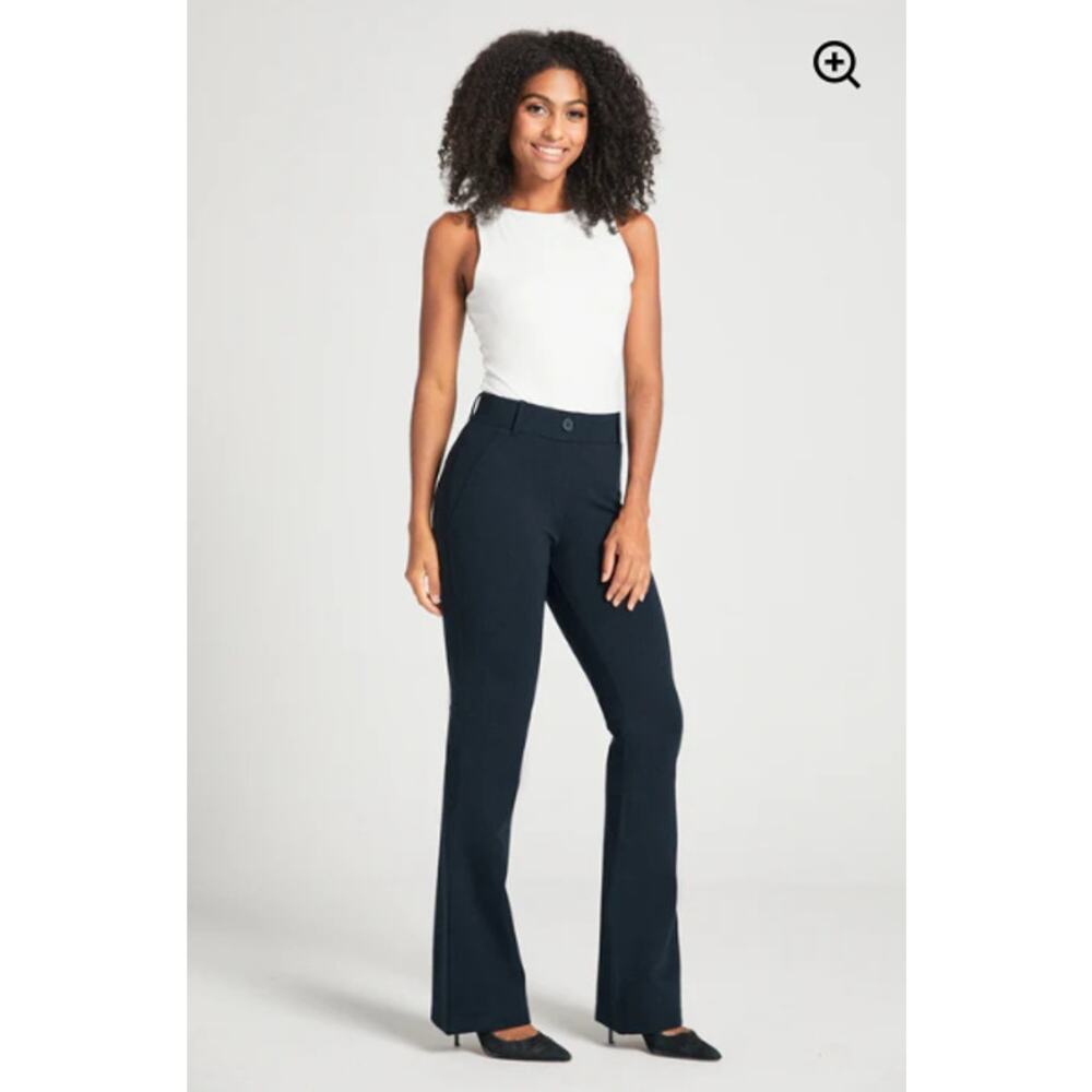 BetaBrand Dress Pant Yoga Navy Size Large Petite